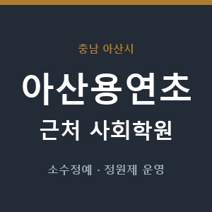 아산용연초 근처 사회학원 - 추천