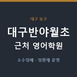 대구반야월초 근처 영어학원 - 추천