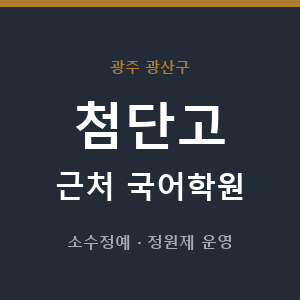 첨단고 근처 국어학원 - 추천