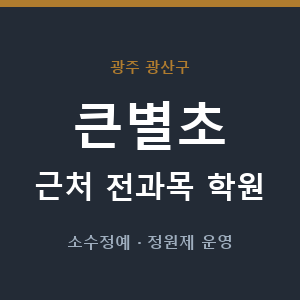 큰별초 근처 학원 - 추천