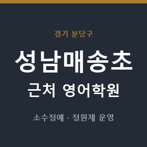 성남매송초 근처 영어학원 - 추천