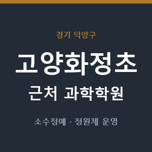 고양화정초 근처 과학학원 - 추천