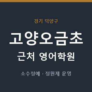 고양오금초 근처 영어학원 - 추천
