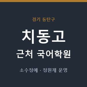 치동고 근처 국어학원 - 추천