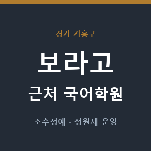 보라고 근처 국어학원 - 추천