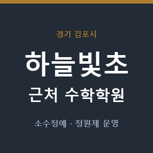 하늘빛초 근처 수학학원 - 추천