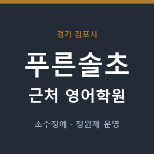 푸른솔초 근처 영어학원 - 추천