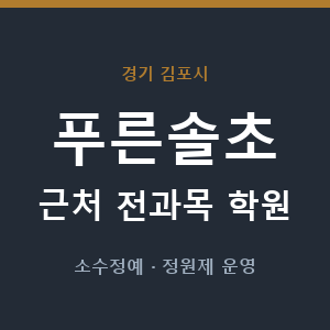 푸른솔초 근처 학원 - 추천