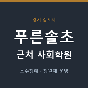푸른솔초 근처 사회학원 - 추천