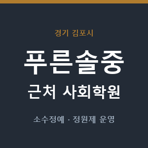푸른솔중 근처 사회학원 - 추천