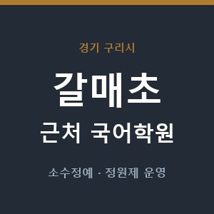 갈매초 근처 국어학원 - 추천