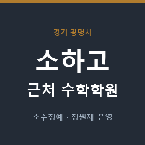 소하고 근처 수학학원 - 추천