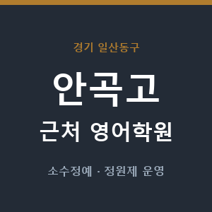 안곡고 근처 영어학원 - 추천