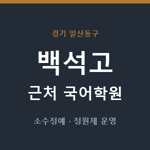 백석고 근처 국어학원 - 추천