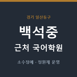 백석중 근처 국어학원 - 추천