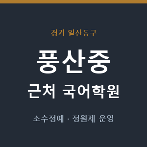 풍산중 근처 국어학원 - 추천