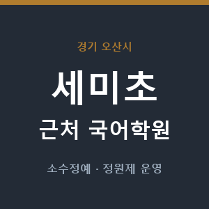 세미초 근처 국어학원 - 추천