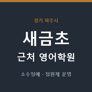새금초 근처 영어학원 - 추천