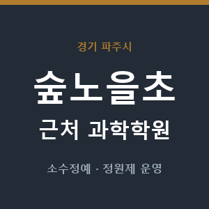 숲노을초 근처 과학학원 - 추천
