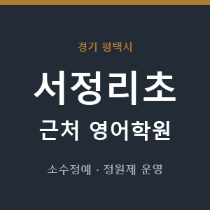 서정리초 근처 영어학원 - 추천