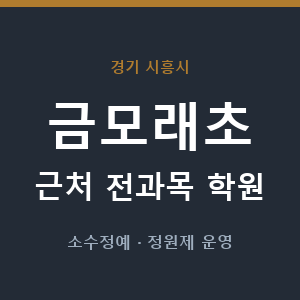 금모래초 근처 학원 - 추천