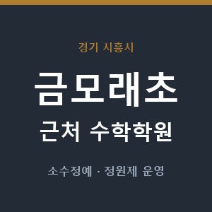 금모래초 근처 수학학원 - 추천
