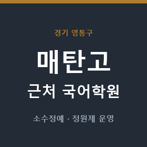매탄고 근처 국어학원 - 추천