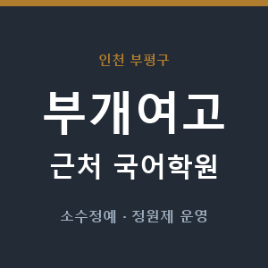 부개여고 근처 국어학원 - 추천