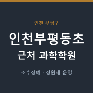 인천부평동초 근처 과학학원 - 추천