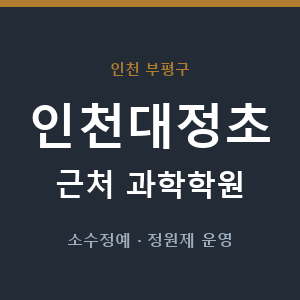 인천대정초 근처 과학학원 - 추천