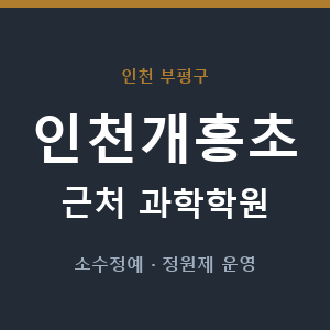 인천개흥초 근처 과학학원 - 추천