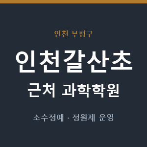 인천갈산초 근처 과학학원 - 추천