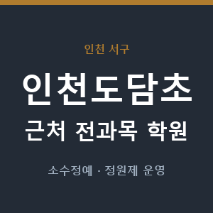 인천도담초 근처 학원 - 추천