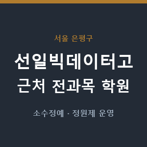 선일빅데이터고 근처 학원 - 추천