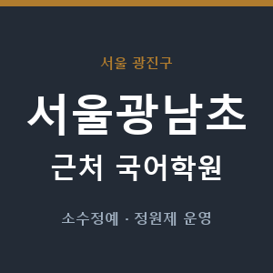 서울광남초 근처 국어학원 - 추천