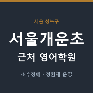 서울개운초 근처 영어학원 - 추천