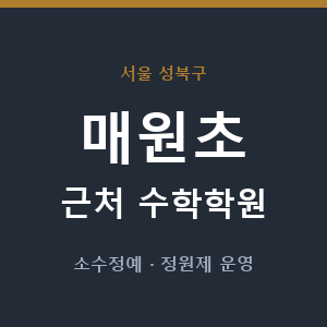 매원초 근처 수학학원 - 추천