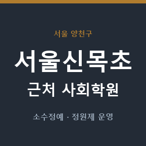 서울신목초 근처 사회학원 - 추천