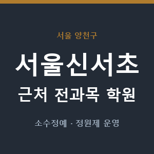 서울신서초 근처 학원 - 추천