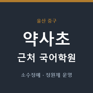 약사초 근처 국어학원 - 추천