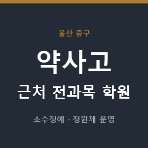 약사고 근처 학원 - 추천